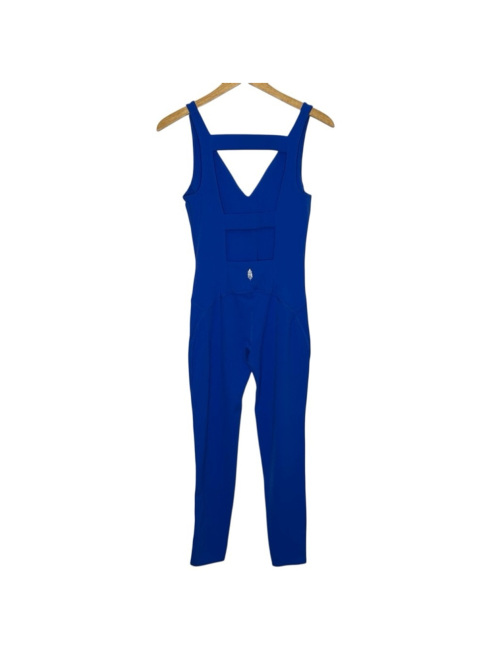 Free People Movement Never Better Strappy Back Jumpsuit Electric Cobalt Sz Small - Picture 7 of 9